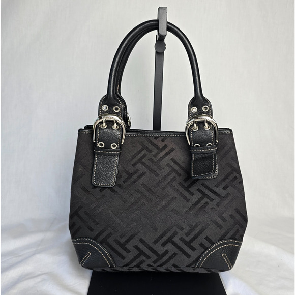 Tignanello Monogram Satchel Bag Canvas & Leather - Picture 10 of 15